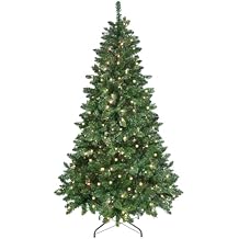 7ft Prelit Christmas Tree with 400 WiFi-Controlled RGB LED Lights, 38 Light Functions, Music Sync, Smart App-Controlled Xmas Trees, Arbol De Navidad Con Luces Integradas for Outdoor, Green