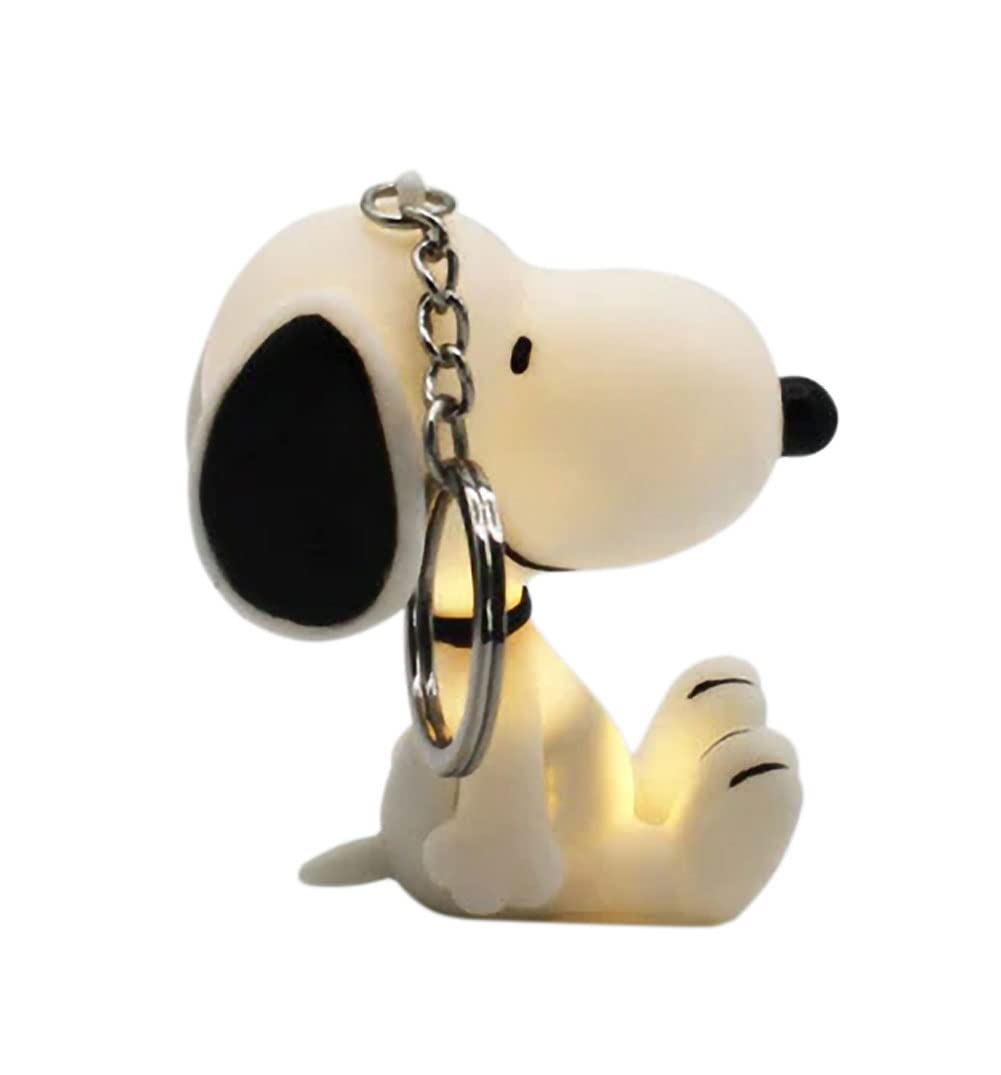 TruffleShuffle Snoopy Light Up Keyring - White/Off White for Snoopy Fans - Batteries Included