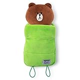 LINE FRIENDS Miniplay Brown Character Cute Plush Toy Figure Stuffed Animal Doll, 6 Inch, Brown/Green