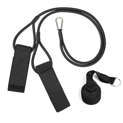 LHMYTREE Baseball Resistance Training,Softball Pitcher Resistance Strap,Baseball Pitching Training with Baseball Training, Pitching and arm Training, Door Installation Anchor Strap- Black