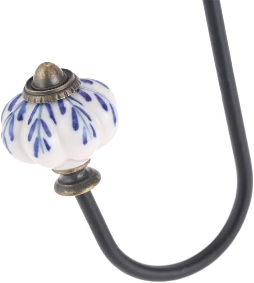 Porcelain Hook Wall/Door Hanger with Screws White and Ceramic Trim