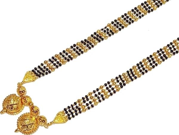 RR CREATION Traditional Gold Plated Black Bead Mangalsutra for Women | Elegant Jewelry | Lightweight & Durable | Micro Polished Finish | Wedding & Festive Jewellery Gift-image-18