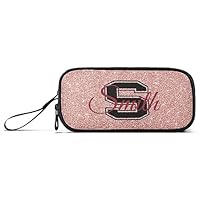 Gredecor Customizable Pencil Case for Girls Boys Rose Gold Pink Glitter Personalized Name Kids Pouch Bag Pen Boxes Custom Stationery Bag School College Supplies Office Organizer