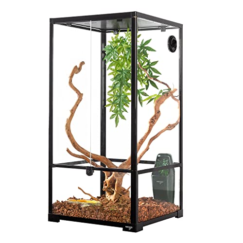 WACOOL 50 Gallon Reptile Tank, Front Opening Chameleon Cage 18" x 18"x 36", 3-in-1 Side Design (Glass or Mesh+Glass), Bio Deep Base 10" Vertical Reptile Cage for Frog Iguana by WACOOL - Used condition - US$202.30