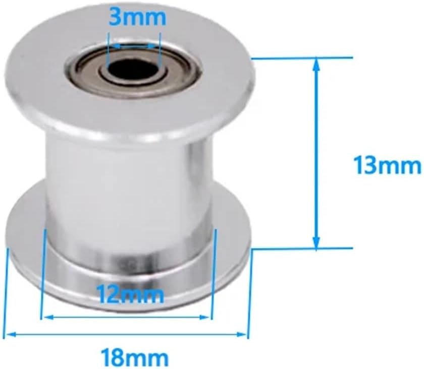 Idler Pulley 20-Tooth with 3mm or 5mm Bore with Bearings for 3D Printer Parts Belt 6mm 10mm(3PCS)