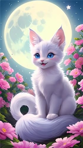 Diamond painting adulte haut de gamme à strass carrés et motif animal nocturne