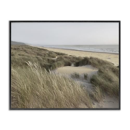 Muted Beach Coast Dunes Landscape, 11 x 14 Inch Framed Giclée Print