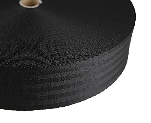 Gurtband TN50-03 schwarz 50mm breit - 25 Meter Länge / 5 cm Breite