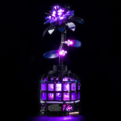 LocoLee Licht Kit Kompatibel mit Lego 76784 Black Dahlia Flower (Kein - Lego-Set) Maßanfertigung Dekorative Beleuchtungsset Compatible with Lego Schwarze Dahlie