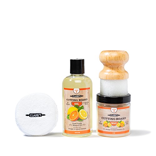 CLARK'S Cutting Board Finishing Kit | Orange-Lemon Scent | CLARK'S Cutting Board Oil