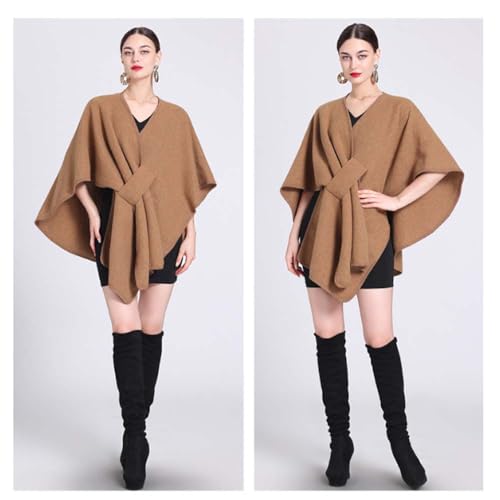 Poncho de punto de viscosa Alpenfaser cálido y suave calidad premium 4