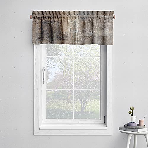 Lalilo Brown Grey Kitchen Curtains Abstract Art Valances For Windows Blackout Window Treatment Valances Rod Pocket Curtain Valance For Bathroom Bedroom Living Room Cafe,52 X 18 Inch,2 Panel #TOP1
