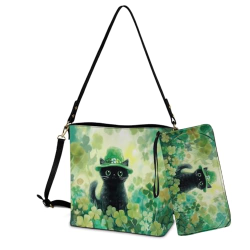 Image of Bucket Crossbody Bag Set for Women Lady, Leather Purse and Wallet Set Large Bucket Bag with Wallet