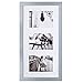 Produktbild Muzilife Grau Bilderrahmen für 3 Fotos mit Passepartout, 13x18cm Aufhängung 3 Ausschnitten, Fotogalerie mit Glasscheibe für Bilder Collagen, 25x50cm