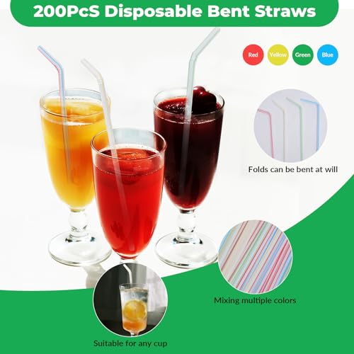 image for Luszmoax 200 Pcs Plastic Straws Disposable -Straws Drinking Plastic -8