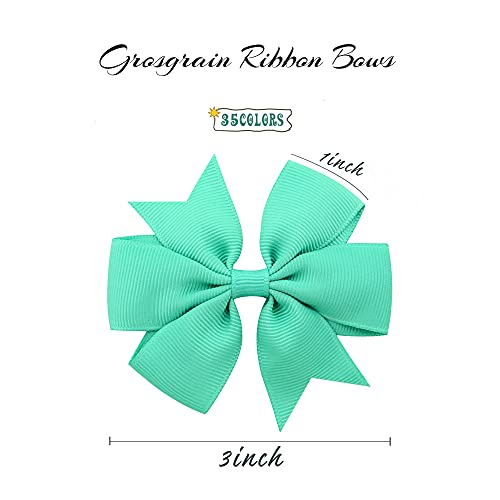 Prohouse 70 Pieces Boutique Grosgrain Ribbon Pinwheel Hair Bows Clips For Girls Babies Toddlers Teens Gifts In Pairs #TOP1