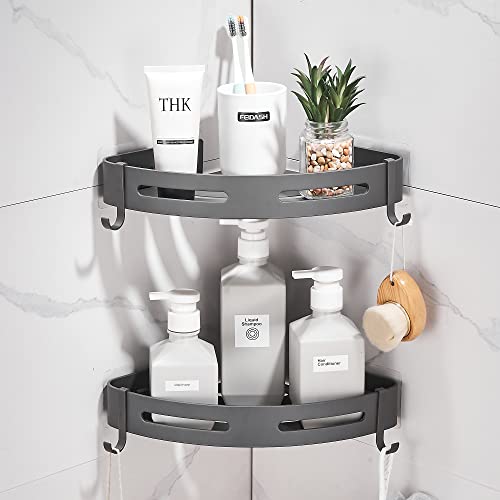 Hoomtaook 2-Tier Corner Shower Shelf No Drilling Bathroom Shelves Shower