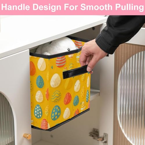 Panier de rangement jaune pliable de style cube pour organisation maison