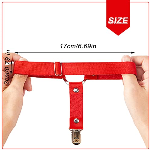 4 Pieces Heart Leg Garter Belt Adjustable Punk Gothic Garter With Anti-Slip Clips For Women Girl (Red, White) #TOP1