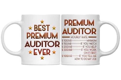 Premium Auditor Mug, Hourly Rate Premium Auditor Gifts for Coworkers