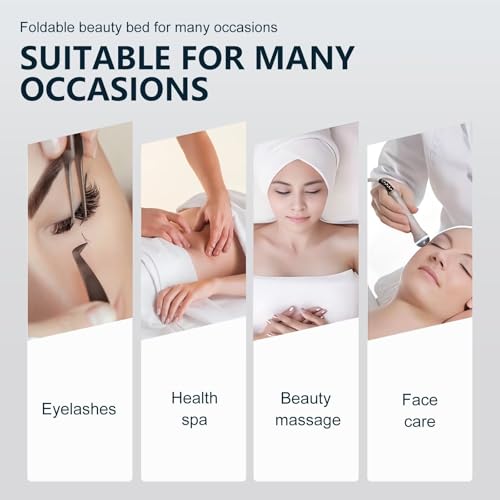 Larnavo Massage Table-Treatment Table with Blue Luxury High-End Design, SPA Beauty Table Includes Multi-Angle Lifting, Removable Headrest(72.83IN) - Image 7