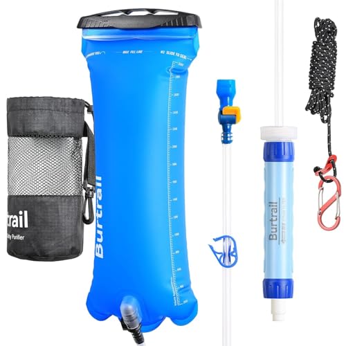 Burtrail Gravity Water Filter Pro, Versatile Water Purifier Camping with 0.01-Micron Water Filter Straw, 3L Gravity Bag, Survival Gear for Hiking, Backpacking, and Emergency Preparedness