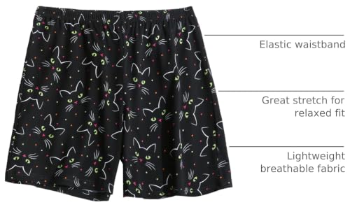 Image of PNAEONG 3 Pack: Womens Pajamas Shorts Set Soft Elastic Waist Lounge Shorts Printed PJ Bottoms