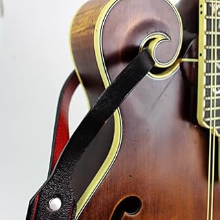 Walker And Williams M-12 Sangle de mandoline, mandola, bouzouki ou ukulélé Noir avec dos rouge, noir/rouge, régulier - Les Beatles, Paul McCartney, John Lennon, RIngo Starr, George Harrison Walker And Williams M-12 Sangle de mandoline, mandola, bouzouki ou ukulélé Noir avec dos rouge, noir/rouge, régulier – Image 3