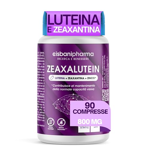 CISBANI PHARMA Luteina e Zeaxantina ad Alto Dosaggio, Integratore Occhi Vista Antiossidante da 800mg...