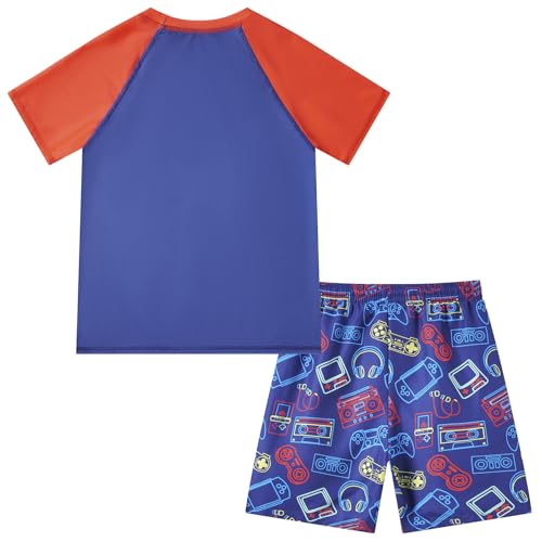 ALISISTER Ensemble Maillots de Bain pour garçons 2 pièces à Manches Courtes avec Shorts Maillot de Bain pour Enfants Plage 11-12 Ans – vue 4