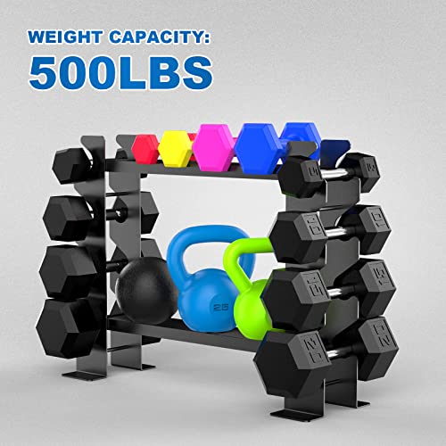 Jx Fitness 2 Tier Dumbbell Rack Stand, Steel Weight Rack For Home Gym Dumbbell Storage, Rack Only #TOP2