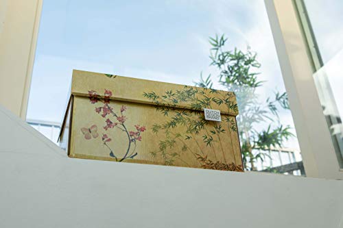 DDB Dutch Design Brand Classic Storage Box with Lid - Storage Boxes - FSC Certified Recyclable Cardboard (Size: 15.3" x 12.5" x 8.3") (Japanese Blossom)