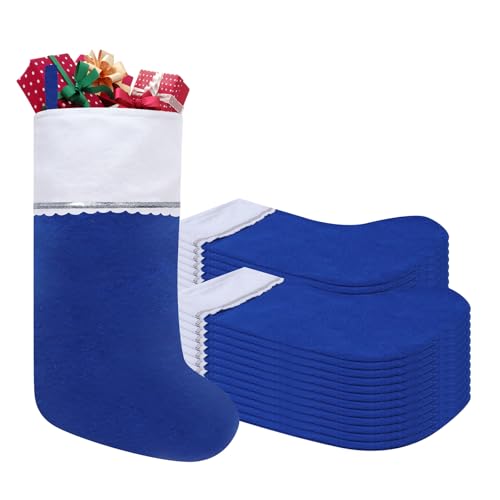 24 Pack Felt Christmas Stockings, 19 Inches Xmas Stocking Hanging Ornaments