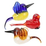 ifundom 3 Piezas De Manualidades Navideñas Árbol De Navidad Coche Rojo Estatuilla De Pájaro De Cristal Adornos Regalo De Cristal De Estatuas De Colibrí Número De Pájaros