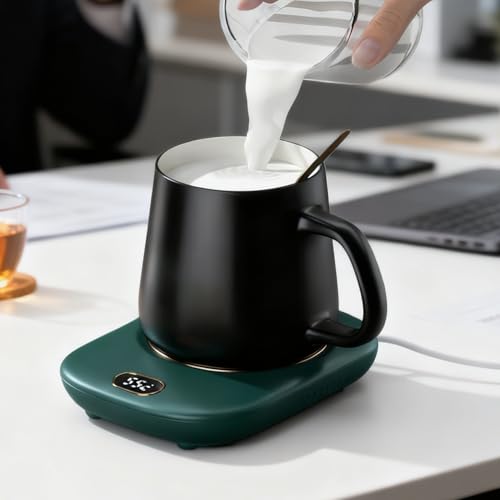 Calentador de café portátil con tres temperaturas y apagado automático para tazas de cerámica 4