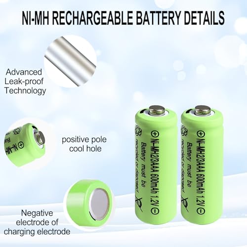 10 pilas recargables NiMH 2/3AAA 1.2V 600mAh miniatura 5