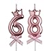 68th 86th Birthday Candles, Rose Gold 86 68 Year Old Cake Topper Number Birthday Candles, Birthday Party Decorations Gifts for Women Men