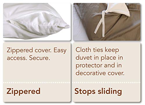 Floppy Ears Design Waterproof Breathable Duvet Comforter Cover Protector, Full/Queen Size, 90” W X 86” L, White #TOP6