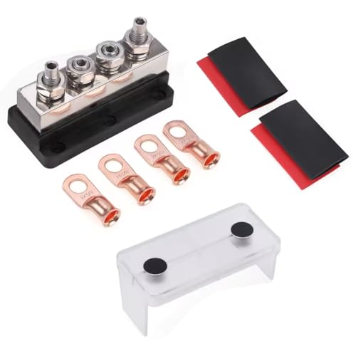 Barra colectora de cobre 600A 48V y bloque de distribución con 4 pernos de 3/8 6