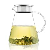 CnGlass 1,2L Teekanne Glas mit Edelstahlsieb, Herdtauglicher Teebereiter &...