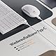 Tastatur Maus Set Kabellos, iClever kabellose Tastatur und Maus Ultra-Dünne Wiederaufladbare Funktastatur für PC/Laptop/Smart TV, QWERTZ Layout, Weiß