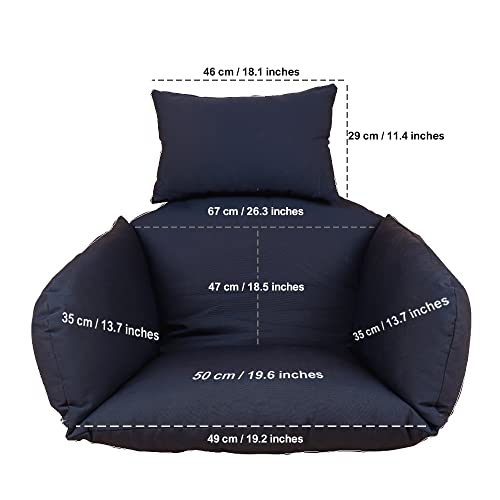 D'qor Egg Chair Cushion Replacement - Comfortable, Durable And Washable - Outdoor Hanging Basket Chair Cushion - Detachable Swing Chair Cushion With Pillow - Hammock Chair Cushion #TOP3