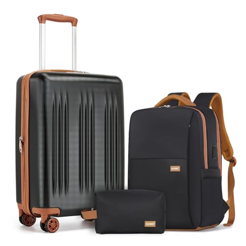 Kono Luggage Sets 3 Piece, 20 Inch Expandable Carry On Luggage for Travel