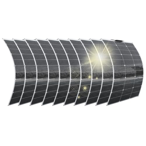 Aysolar 1000W 12V piezas 100W Placa Flexible 18V Panel Mono Portátil Placas Solares para Baterías，Caravanas