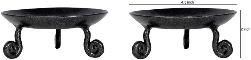 Small Wrought Iron Pillar Candle Stand, 4.5" Tall 2" Candle Plate - Hand Made by Lal Haveli Valentine Day Gifts Pack