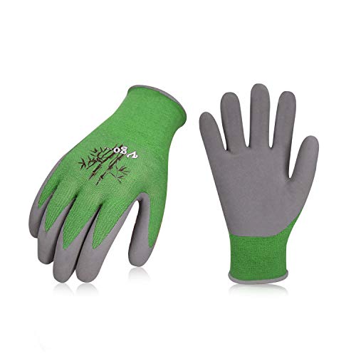 Vgo... 5Pairs Ladies' Bamboo Gardening Work Gloves (M, Green, RB6026)