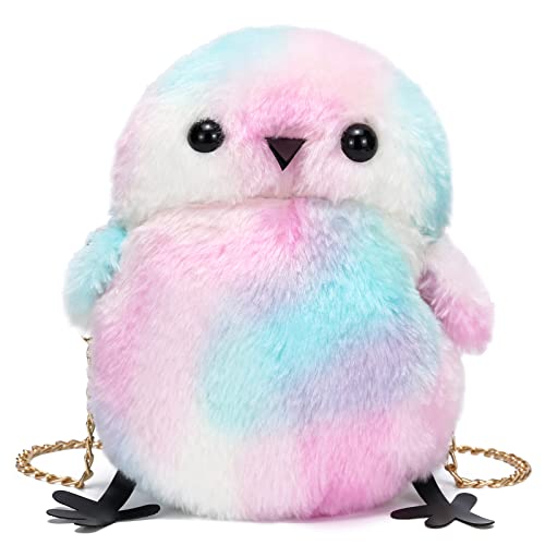 XMLiZhiGu Girls Women Small Crossbody Bags Mini Plush Wallet Chicken Face Kawaii Purse Cute Anime Shoulder Bag Muticolor 785213