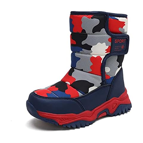 Meidiastra Boys Girls Winter Snow Boots Kids Waterproof Non Slip Fur Lined Warm Boots Outdoor Cold Weather Shoes（Toddler/Little Kid/Big Kid） Red 36 Cover