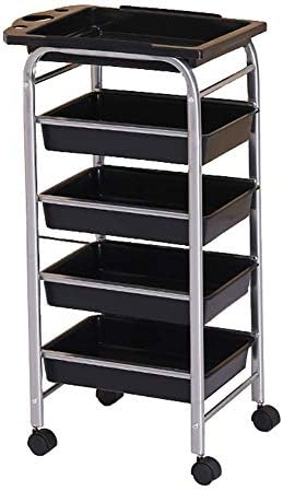 CCTS Movable Hand Trucks Kitchen Storage Trolley 5 Tier Beauty Salon Cart with Drawers,Rolling Trolley for Beauty Tools,Spa for Accessories Holder