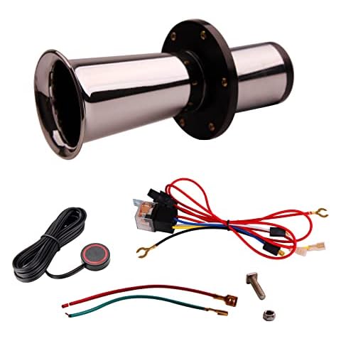 AOLIHAN Ahooga Air Horn Antique Vintage Classical Old Car Horn with Button 12v OOGA Horn for Any 12V Vehicles (Silver horn with harness with button) Cover